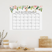 Poster Calendrier de devinette de date d'accouchement pou (Cuisine)