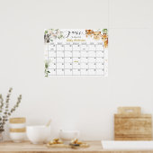 Poster Calendrier de devinette de date d'accouchement pou (Cuisine)