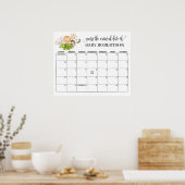 Poster Calendrier de devinette de date d'accouchement pou (Cuisine)
