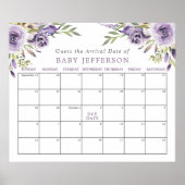 Poster Calendrier de devinette de date d'accouchement pou (Devant)