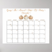Poster Calendrier de devinette de date d'accouchement pou (Devant)