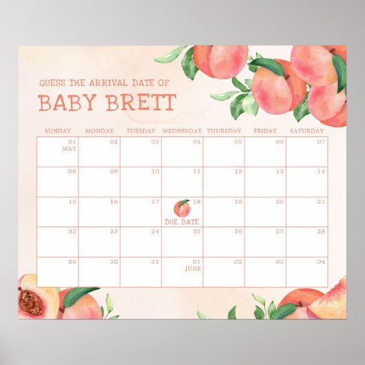 Poster Calendrier de devinette de date de naissance de pe (Devant)