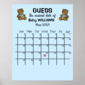 Poster Calendrier de devinette de date d'échéance avec af (Devant)