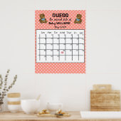 Poster Calendrier de devinette de date d'échéance avec af (Cuisine)