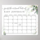 Poster Calendrier de devinette de date d'échéance de douc (Devant)