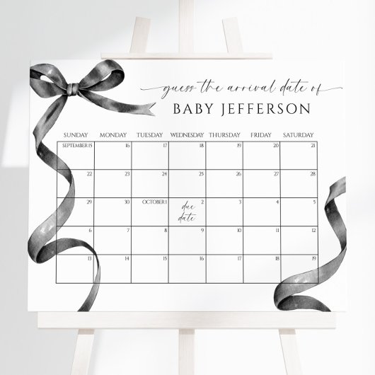 Poster Calendrier de devinette de date d'échéance pour Ba