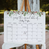 Poster Calendrier de devinette de date prévue Evergreen