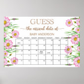 Poster Calendrier de devinette de date prévue pour bébé e (Devant)