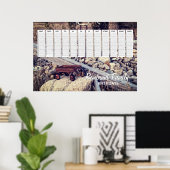 Poster Calendrier de fête d'anniversaire de famille Wagon (Bureau à domicile)