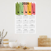 Poster Calendrier de golf 2026 en gras  (Cuisine)