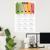 Poster Calendrier de golf 2026 en gras  (Bureau à domicile)