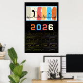 Poster Calendrier de golf gras 2026  (Bureau à domicile)