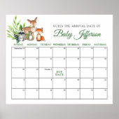 Poster Calendrier de grossesse Bébé Animaux de la forêt (Devant)