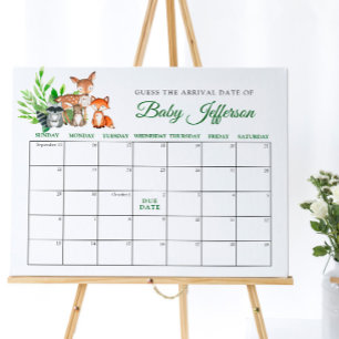 Poster Calendrier de grossesse Bébé Animaux de la forêt