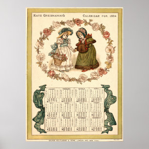 Poster Calendrier de Kate Greenaway de l'ère victorienne