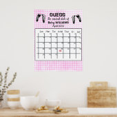 Poster Calendrier de la date prévue des empreintes de béb (Cuisine)