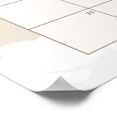 Poster Calendrier de la date prévue Ourson Rose Tendresse (Coin)