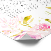 Poster Calendrier de la fleur aquarelle 2023 (Coin)
