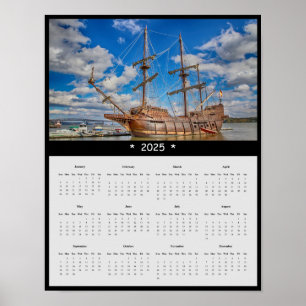Poster Calendrier de la muraille de bateau pirate 2025