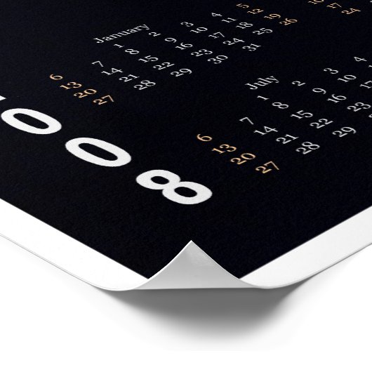 Poster Calendrier de la navette spatiale 2008 (Coin)