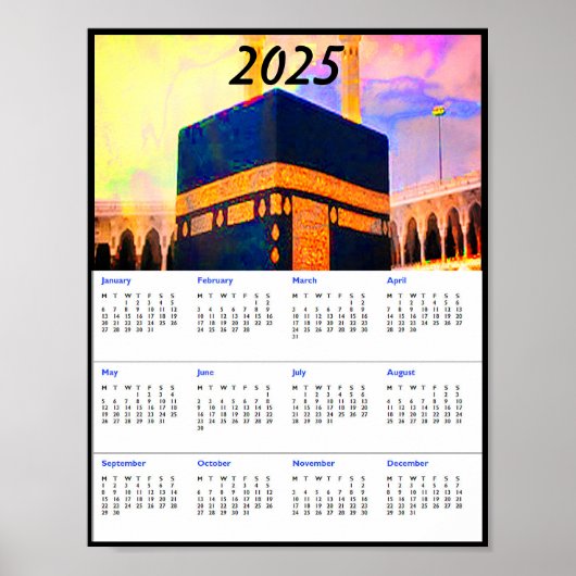 Poster Calendrier de la Sainte Kaaba 2025 (Devant)