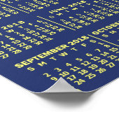 Poster Calendrier de l'année 2018 Étoile de nuit ou ajout (Coin)