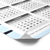 Poster Calendrier de l'année 2021 : Bleu avec des lignes (Coin)