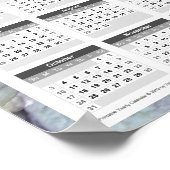 Poster Calendrier de l'année 2021 - Feuilles violettes (Coin)