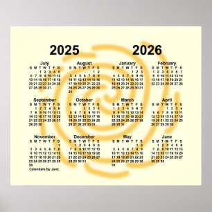 Poster Calendrier de l'année scolaire 2025-2026 des jours