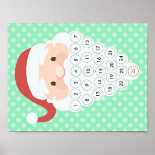 Poster Calendrier de l'Avent à compte à rebours Noël Barb