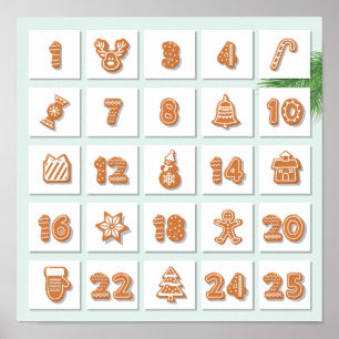 Poster Calendrier de l'Avent de Noël