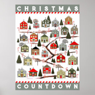 Poster Calendrier de l'Avent de Noël