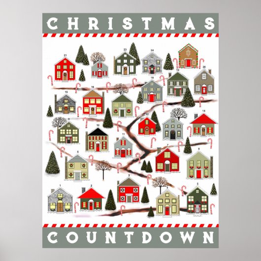 Poster Calendrier de l'Avent de Noël (Devant)