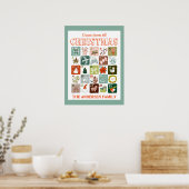 Poster calendrier de l'avent de Noël compte à rebours (Cuisine)