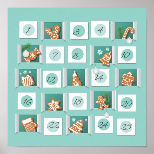 Poster Calendrier de l'Avent Noël (Devant)