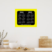 Poster Calendrier de l'école de néon jaune 2024-2025 par  (Cuisine)