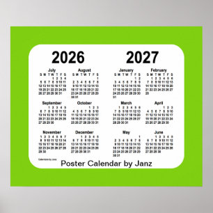 Poster Calendrier de l'école verte jaune 2026-2027 par Ja