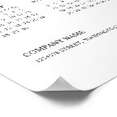 Poster Calendrier de l'entreprise minimaliste 2026 (Coin)