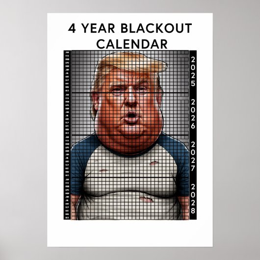 POSTER CALENDRIER DE L'OBSCURCISSEMENT DE 4 ANS DE DONALD (Devant)