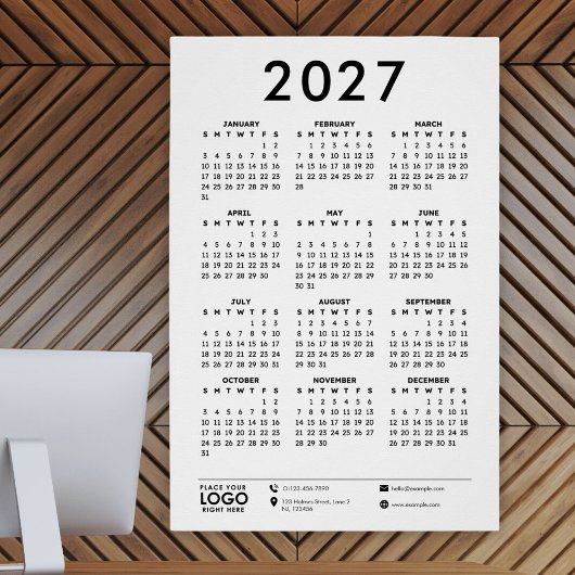 Poster Calendrier de logos d'entreprise Basic Modern 2027