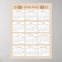 Poster Calendrier de l'Ours mignon 2025