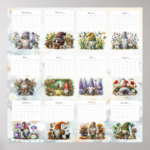 Poster Calendrier de lutin fantaisiste