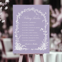 Calendrier de Mariage à la Lavande dans un Jardin
