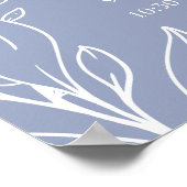 Poster Calendrier de mariage aux fleurs de pervenche (Coin)