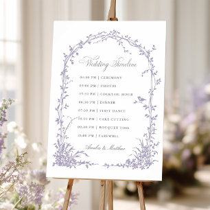 Poster Calendrier de mariage de jardin avec arche botaniq