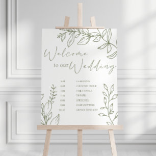 Poster Calendrier de mariage Fleurs Bohème Sage