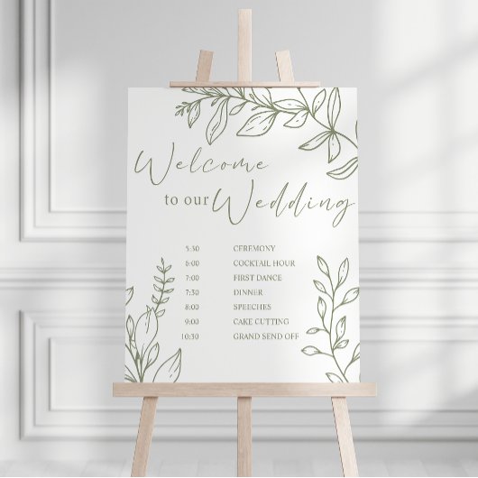 Poster Calendrier de mariage Fleurs Bohème Sage