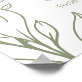 Poster Calendrier de mariage Fleurs Bohème Sage (Coin)