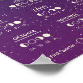 Poster Calendrier de phase lunaire de la galaxie des cycl (Coin)