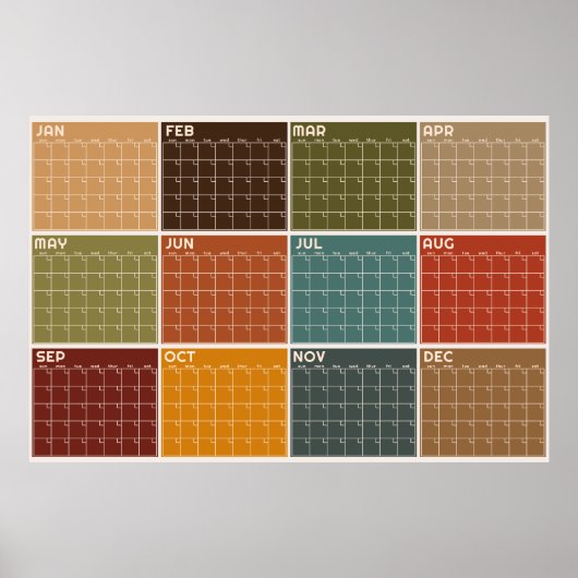 Poster Calendrier de planification de couleur automnale c (Devant)